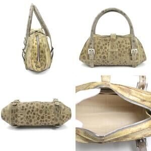 Loewe silver brown handbag Senda Tan leather Beige gray